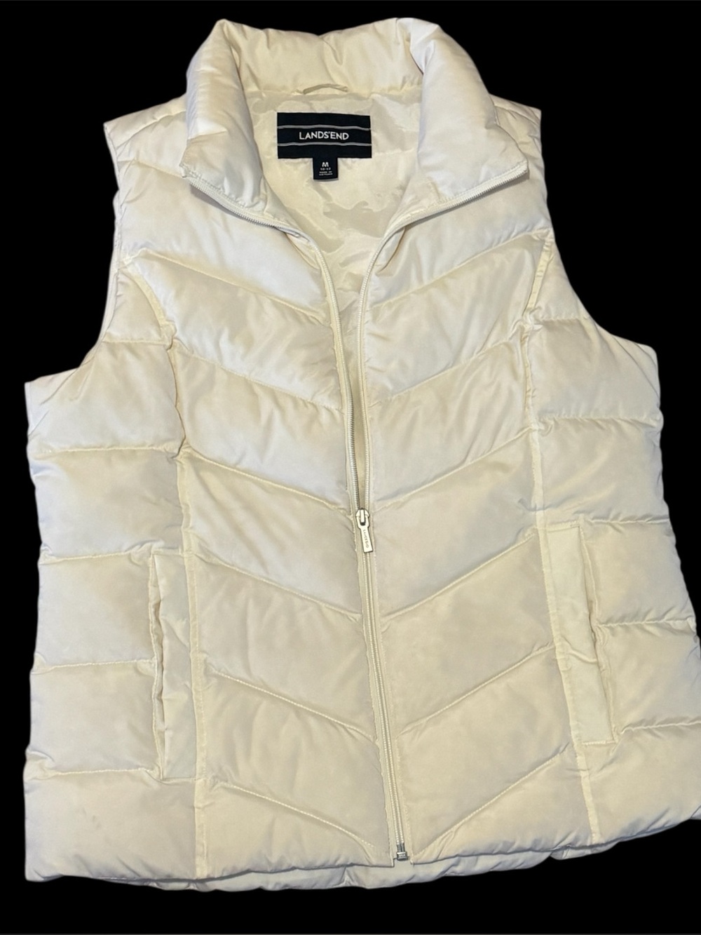 Lands' End Women's Off-White Quilted Puffer Vest